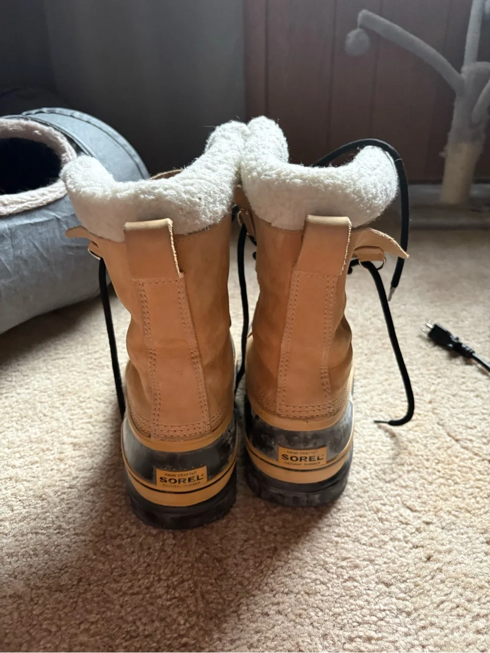 Sorel Tan and Black Winter Duck Boots
